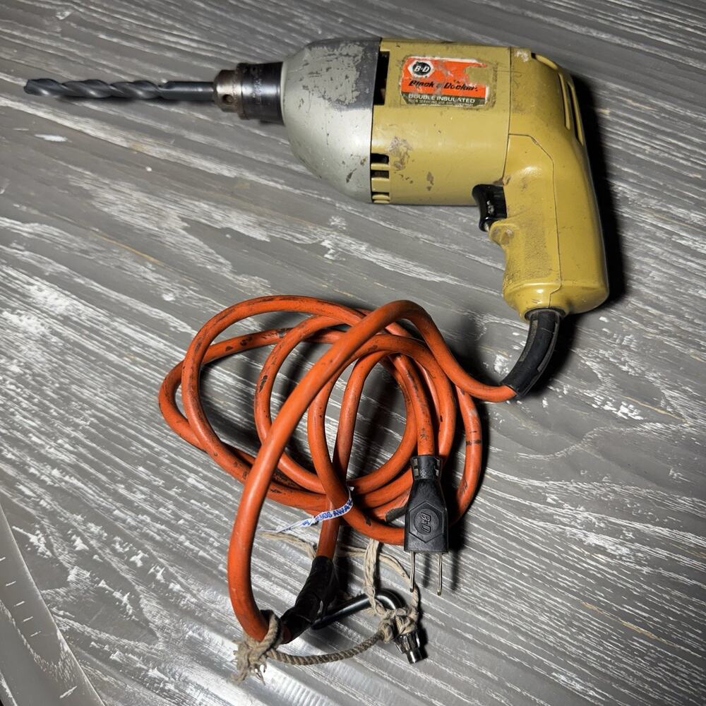 WORKS Black and Decker Corded 3/8” Hand Drill Type 1 Vintage Power Tool Powerful